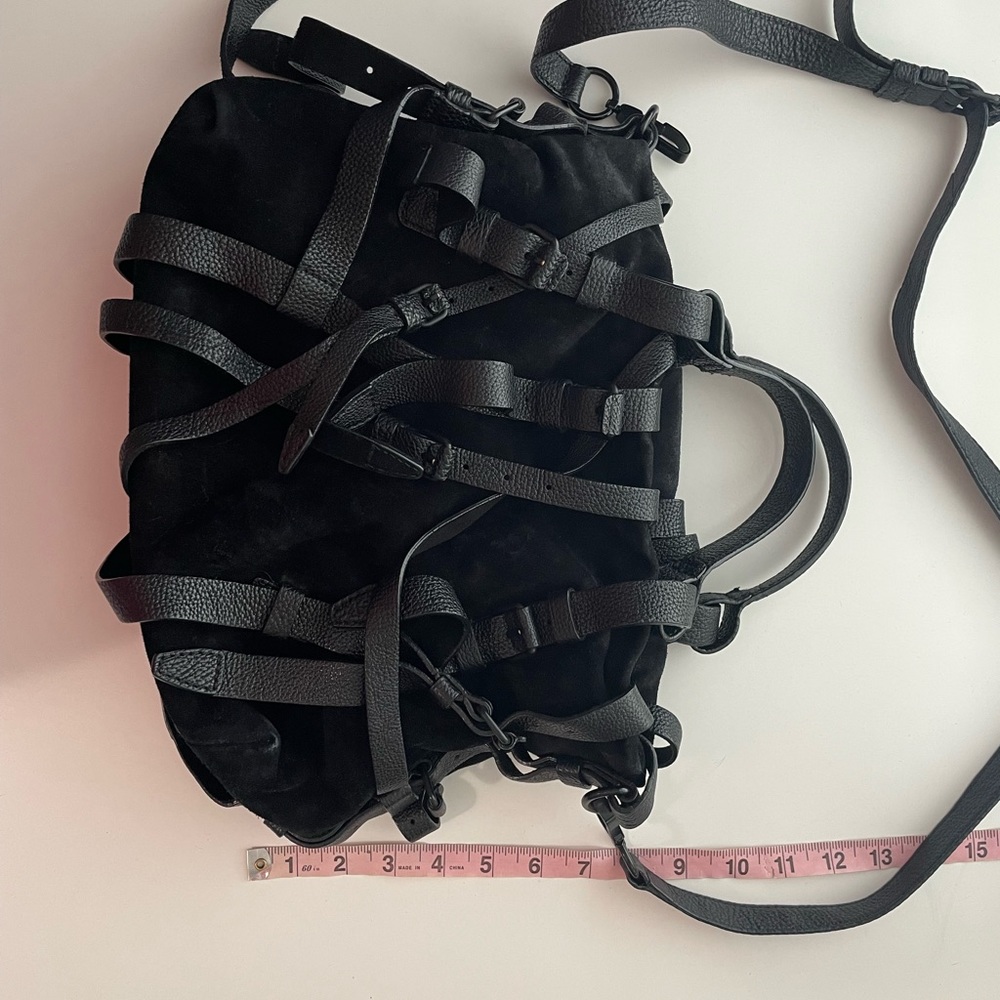 SOLD Alexander Wang rare Kirsten suede and leather tote bag satchel black strap - Picture 3 of 9